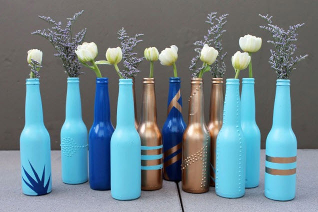 Recycled bottle vases